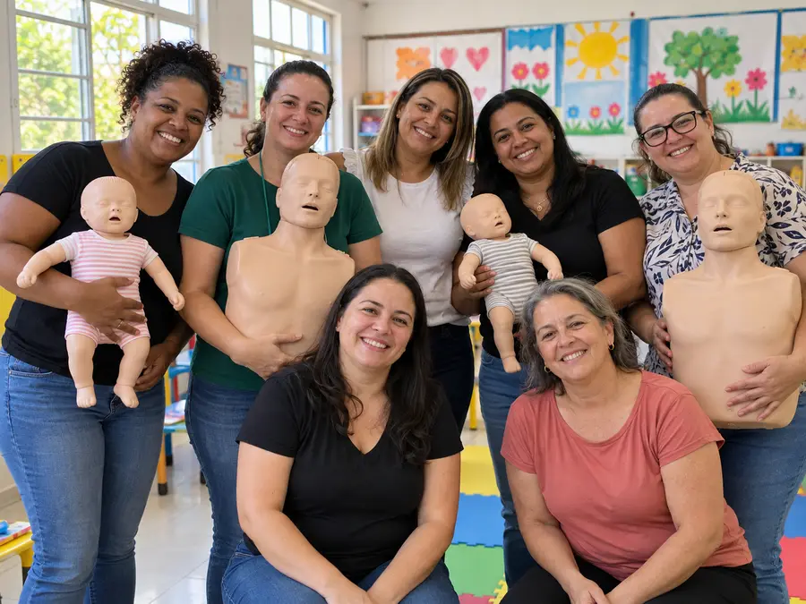 Equipe da escola após a capacitação